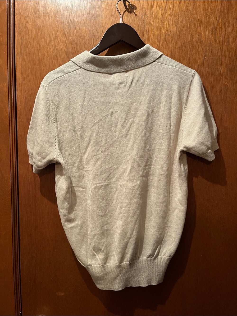 Spier & Mackay Slim Fit knit Cream Short-Sleeve Polo Shirt Small - Picture 2 of 5